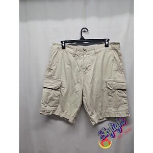 Tommy Hilfiger Mens Beige Flat Front Pockets Cargo Shorts Classic Size 40